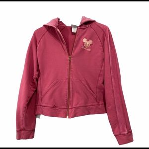 ☘️Disneyland Resort pink hoodie zip up Size L